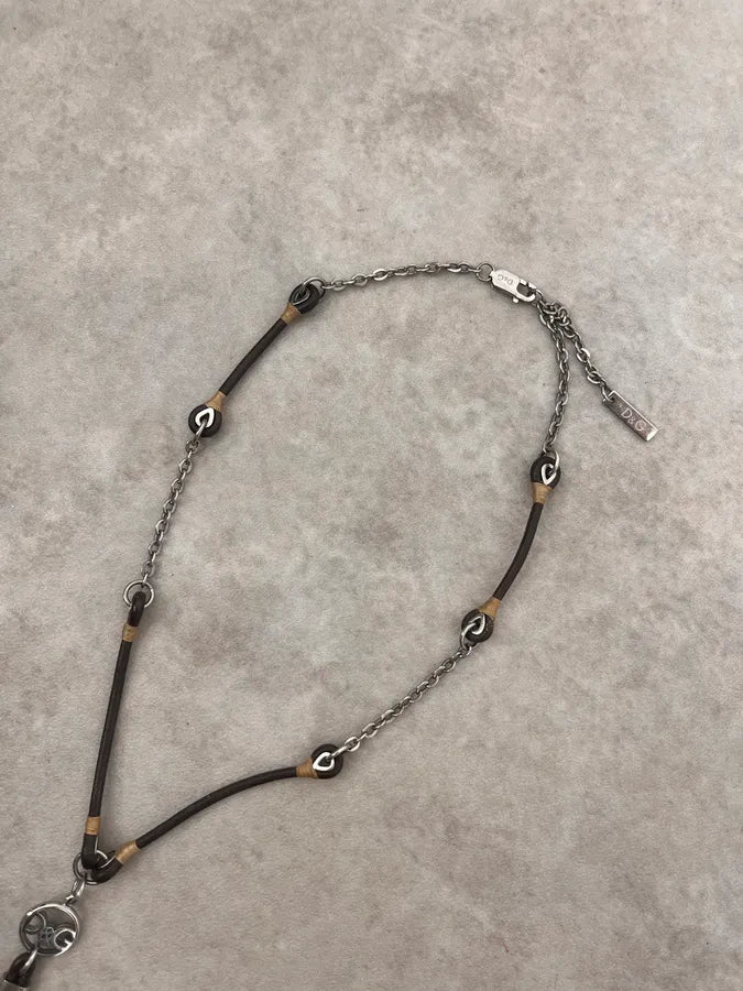 2000s Dolce & Gabbana Leather Cross Necklace pVhBuOW 4