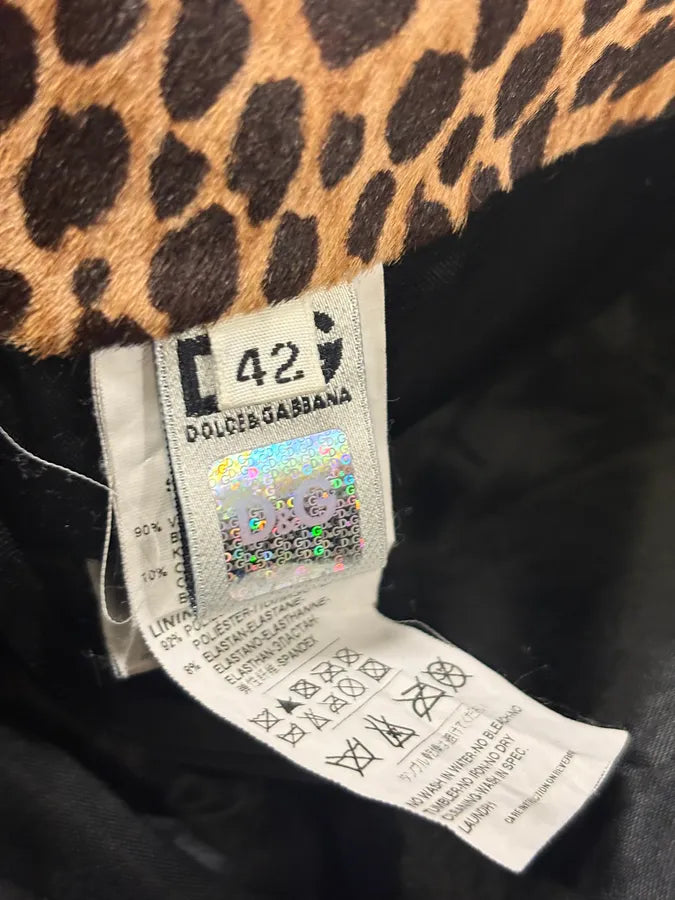 2000s Dolce & Gabbana Leopard Denim Skirt vTceUxd 8