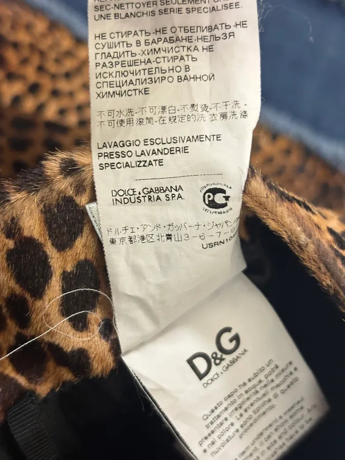 2000s Dolce & Gabbana Leopard Denim Skirt vTceUxd 9