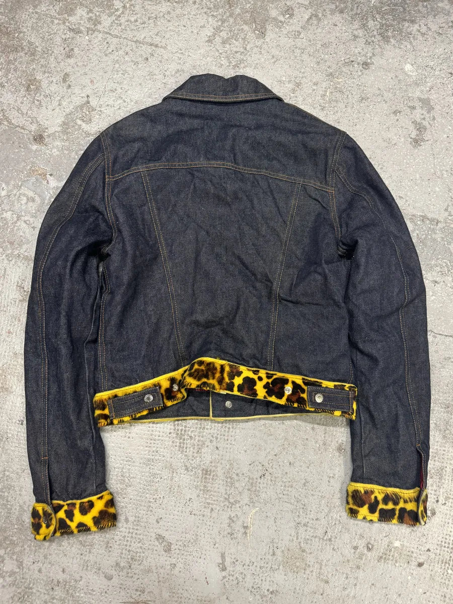 2000s Dolce & Gabbana Leopard Fur Denim Jacket (XS/S) QJseKNJ 1