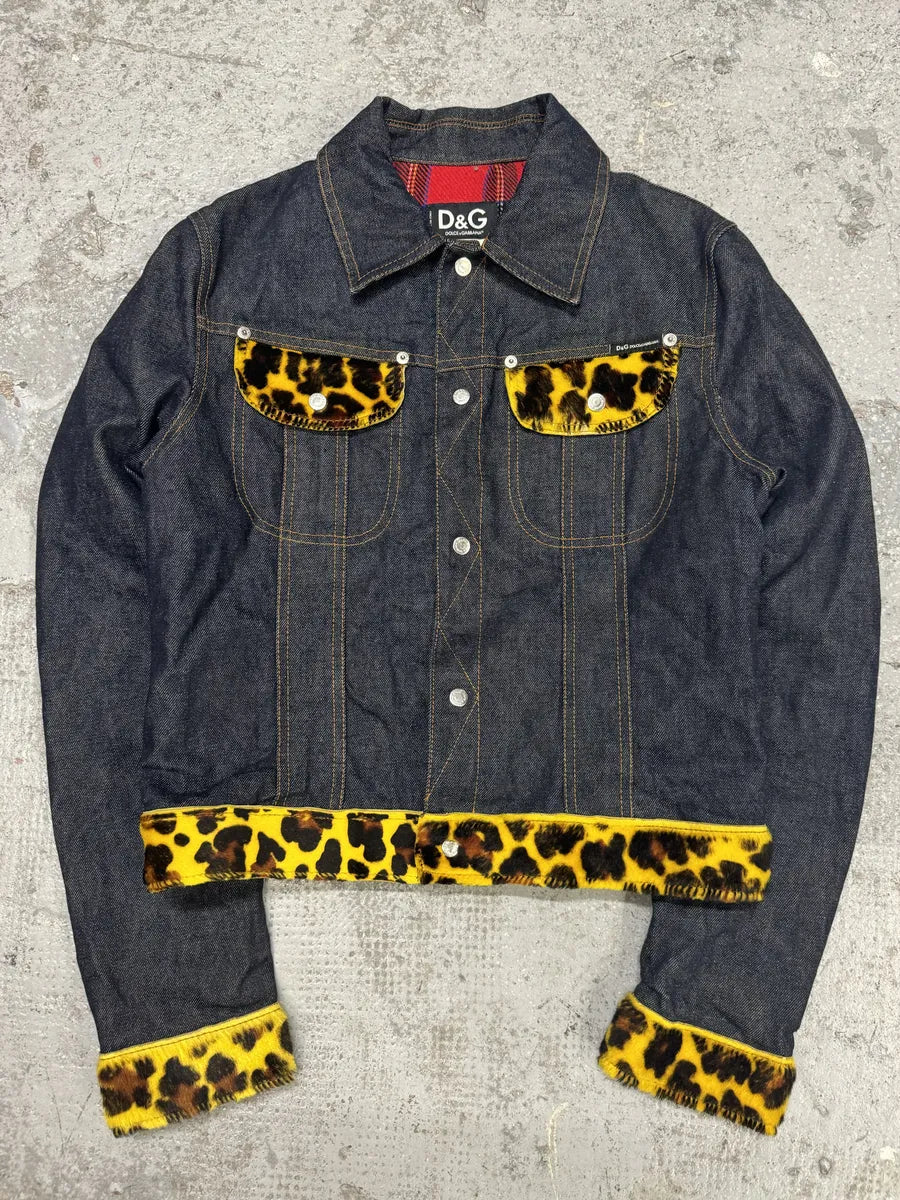 2000s Dolce & Gabbana Leopard Fur Denim Jacket (XS/S) QJseKNJ 2