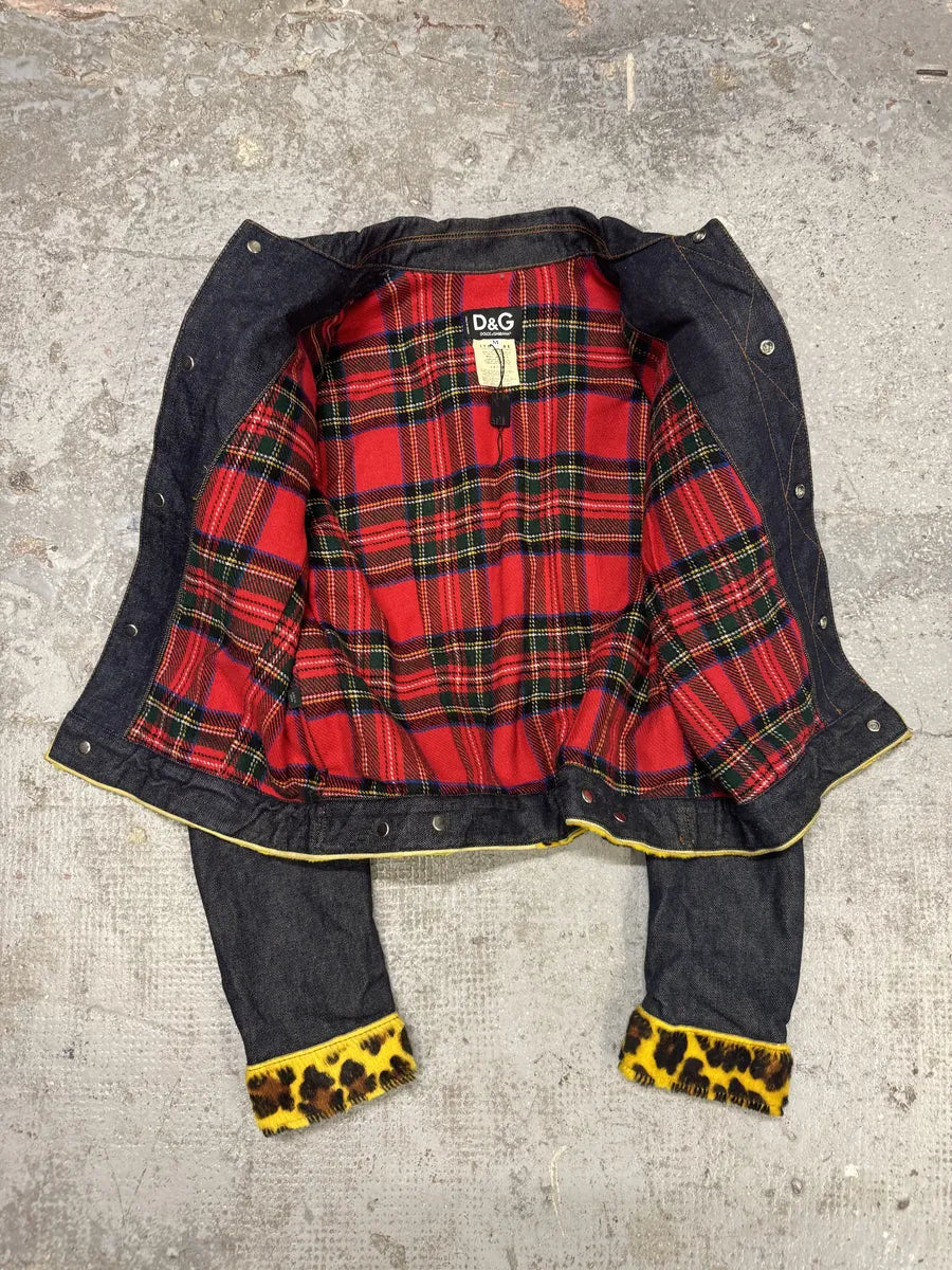 2000s Dolce & Gabbana Leopard Fur Denim Jacket (XS/S) QJseKNJ 6
