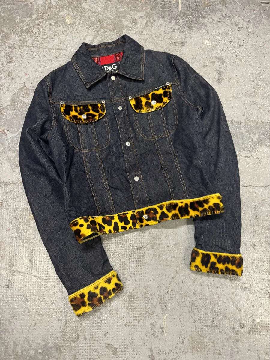 2000s Dolce & Gabbana Leopard Fur Denim Jacket (XS/S) QJseKNJ 7