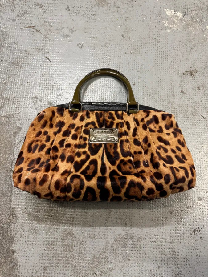 2000s Dolce & Gabbana Leopard Fur Effect Miss Urbannette Handle Bag VKASxdN 0