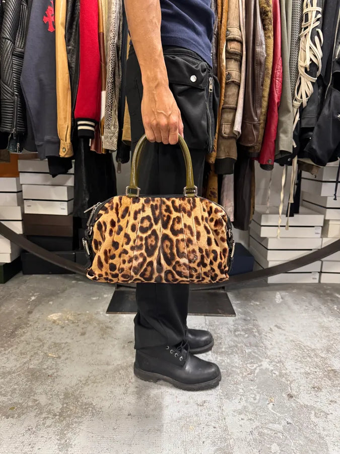 2000s Dolce & Gabbana Leopard Fur Effect Miss Urbannette Handle Bag VKASxdN 1