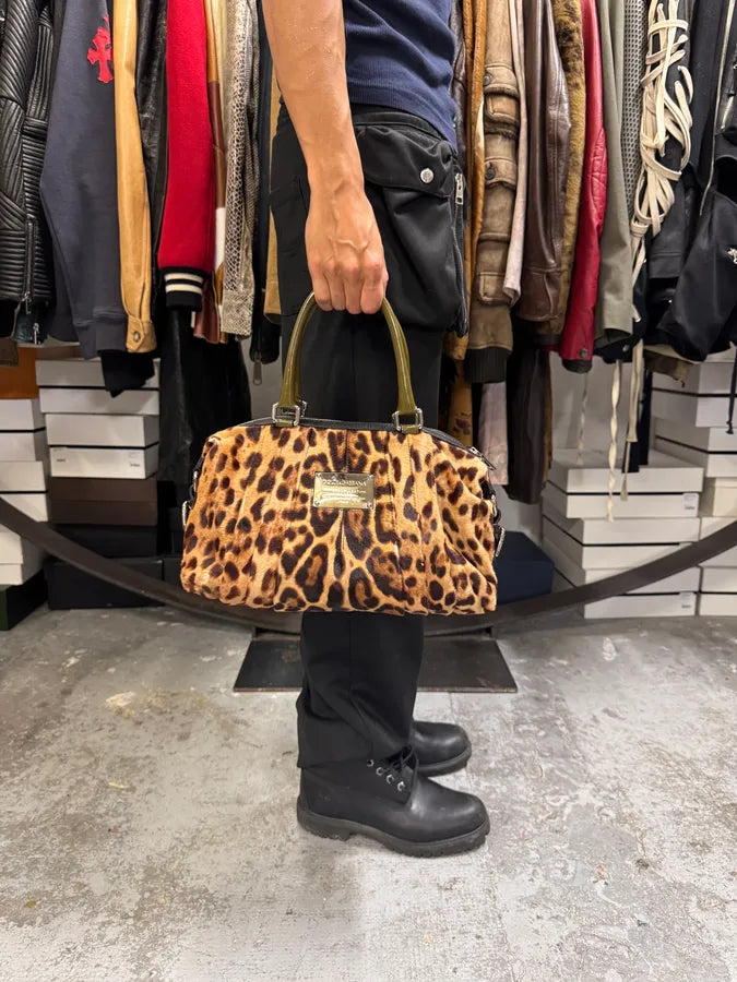 2000s Dolce & Gabbana Leopard Fur Effect Miss Urbannette Handle Bag VKASxdN 2