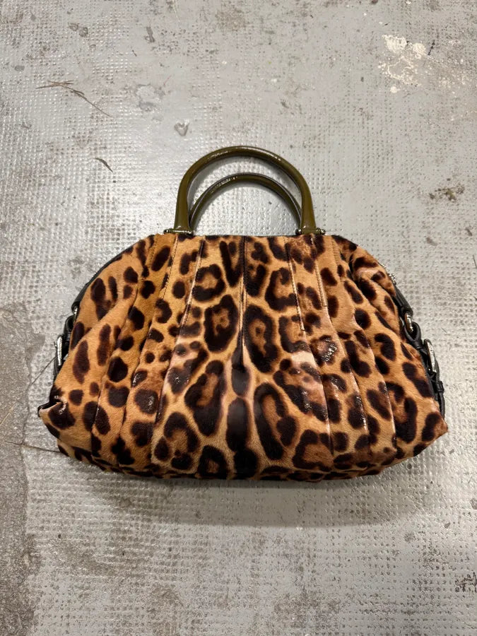 2000s Dolce & Gabbana Leopard Fur Effect Miss Urbannette Handle Bag VKASxdN 3