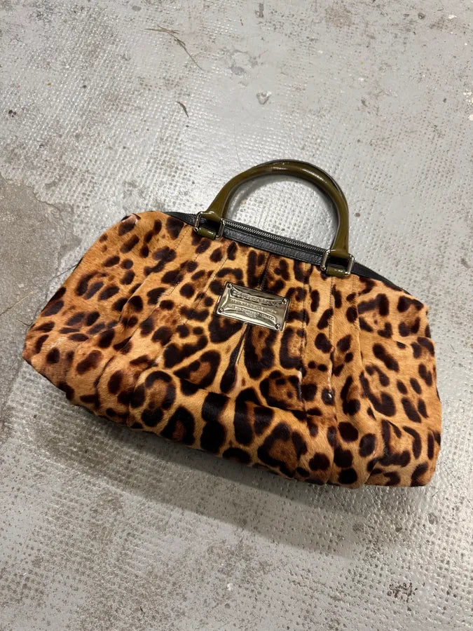 2000s Dolce & Gabbana Leopard Fur Effect Miss Urbannette Handle Bag VKASxdN 5