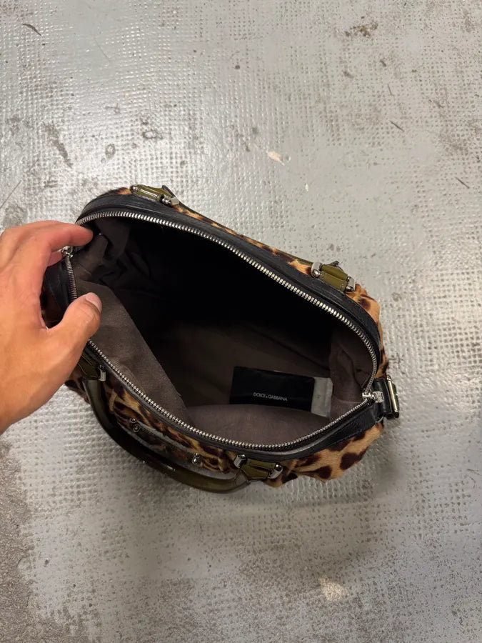 2000s Dolce & Gabbana Leopard Fur Effect Miss Urbannette Handle Bag VKASxdN 9