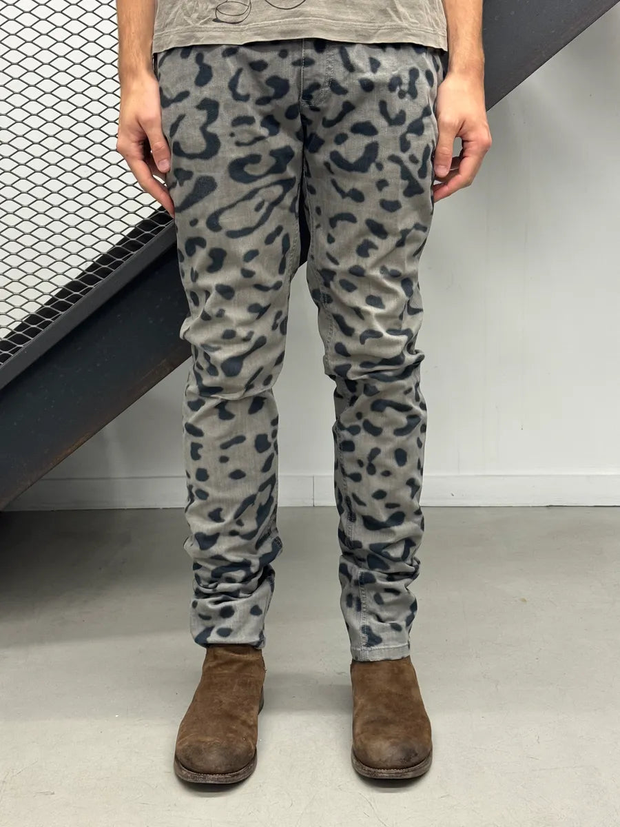 2000s Dolce & Gabbana Leopard Grey Denim Jeans VLXgwpM 1