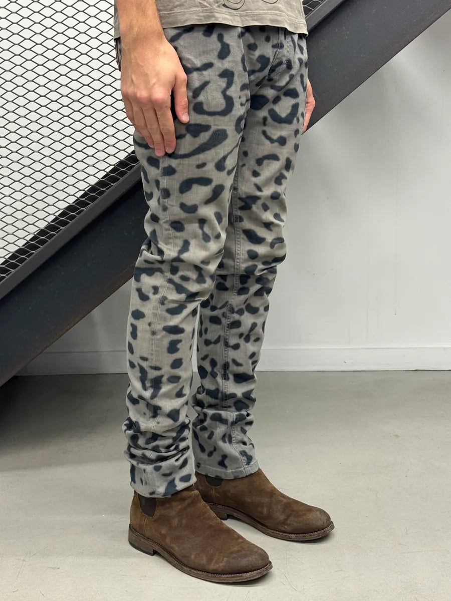 2000s Dolce & Gabbana Leopard Grey Denim Jeans VLXgwpM 2