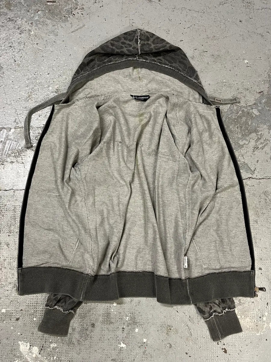 2000s Dolce & Gabbana Leopard Grey Sweatshiet (S/M) oUXRvup 7