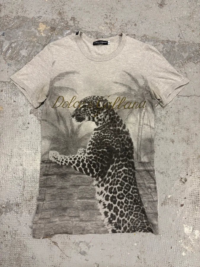 2000s Dolce & Gabbana Leopard Grey T-Shirt tSyRewt 0