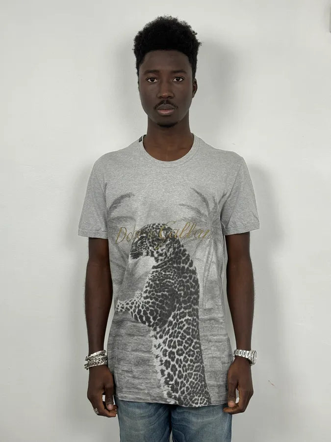 FW2004 Dolce & Gabbana Leopard Grey T-Shirt lLyQSJk 2