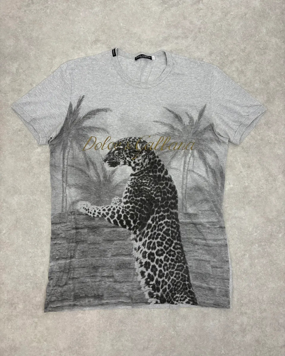 FW2004 Dolce & Gabbana Leopard Grey T-Shirt lLyQSJk 0