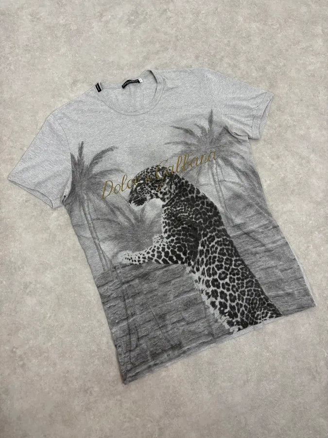 FW2004 Dolce & Gabbana Leopard Grey T-Shirt lLyQSJk 4