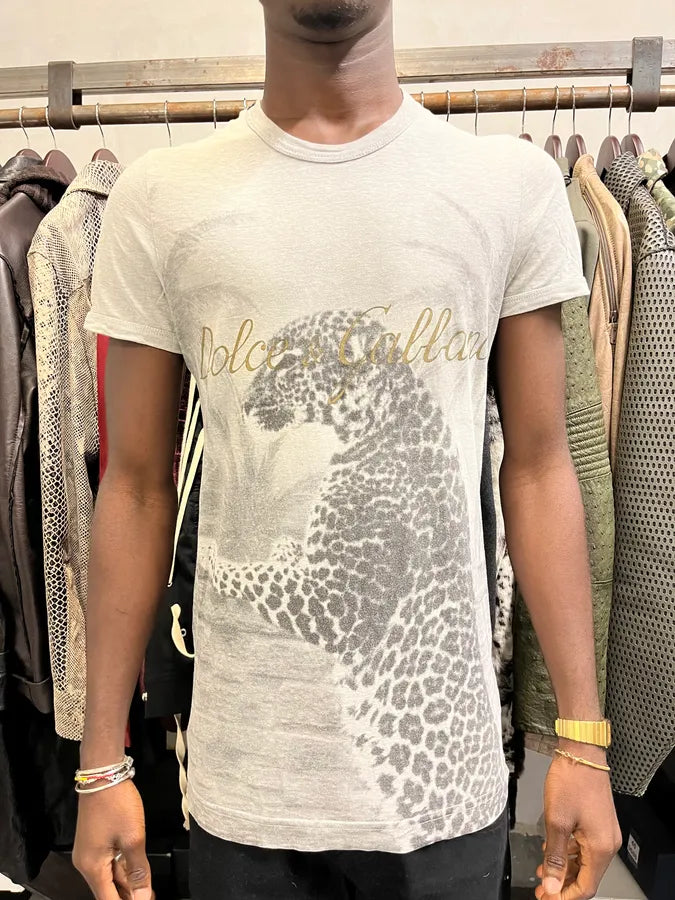 2000s Dolce & Gabbana Leopard Grey T-Shirt tSyRewt 1