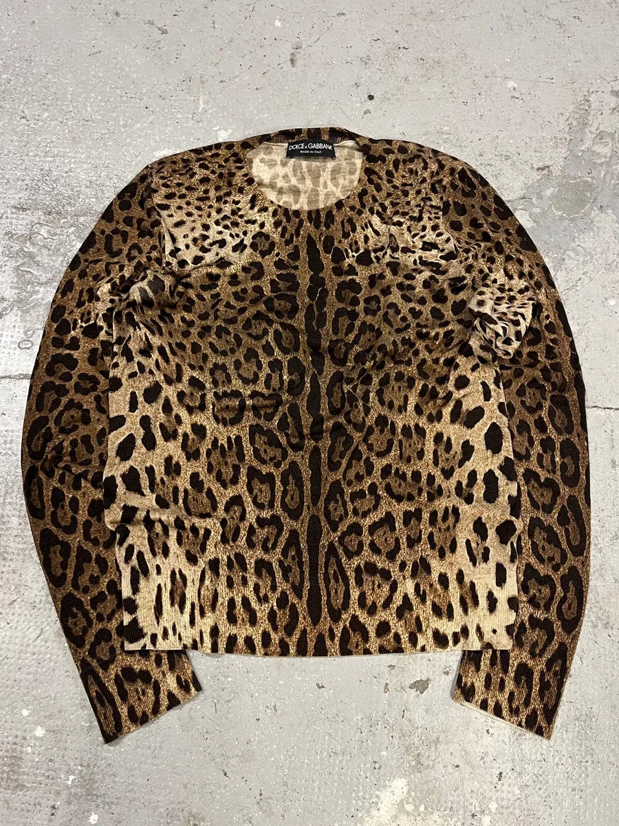 2000s Dolce & Gabbana Leopard Light Sweater (S) KmGdWeQ 0