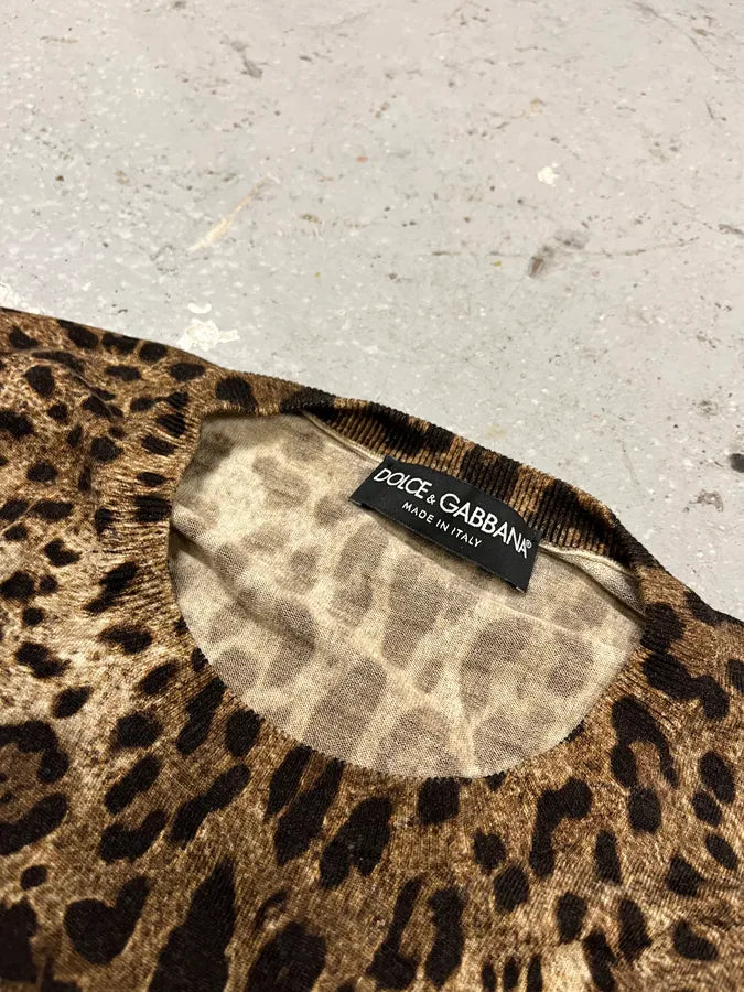 2000s Dolce & Gabbana Leopard Light Sweater (S) KmGdWeQ 3