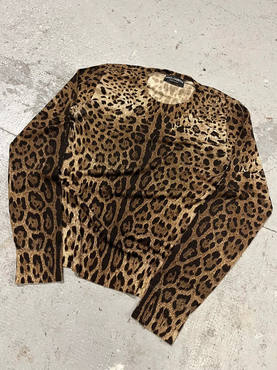 2000s Dolce & Gabbana Leopard Light Sweater (S) KmGdWeQ 5