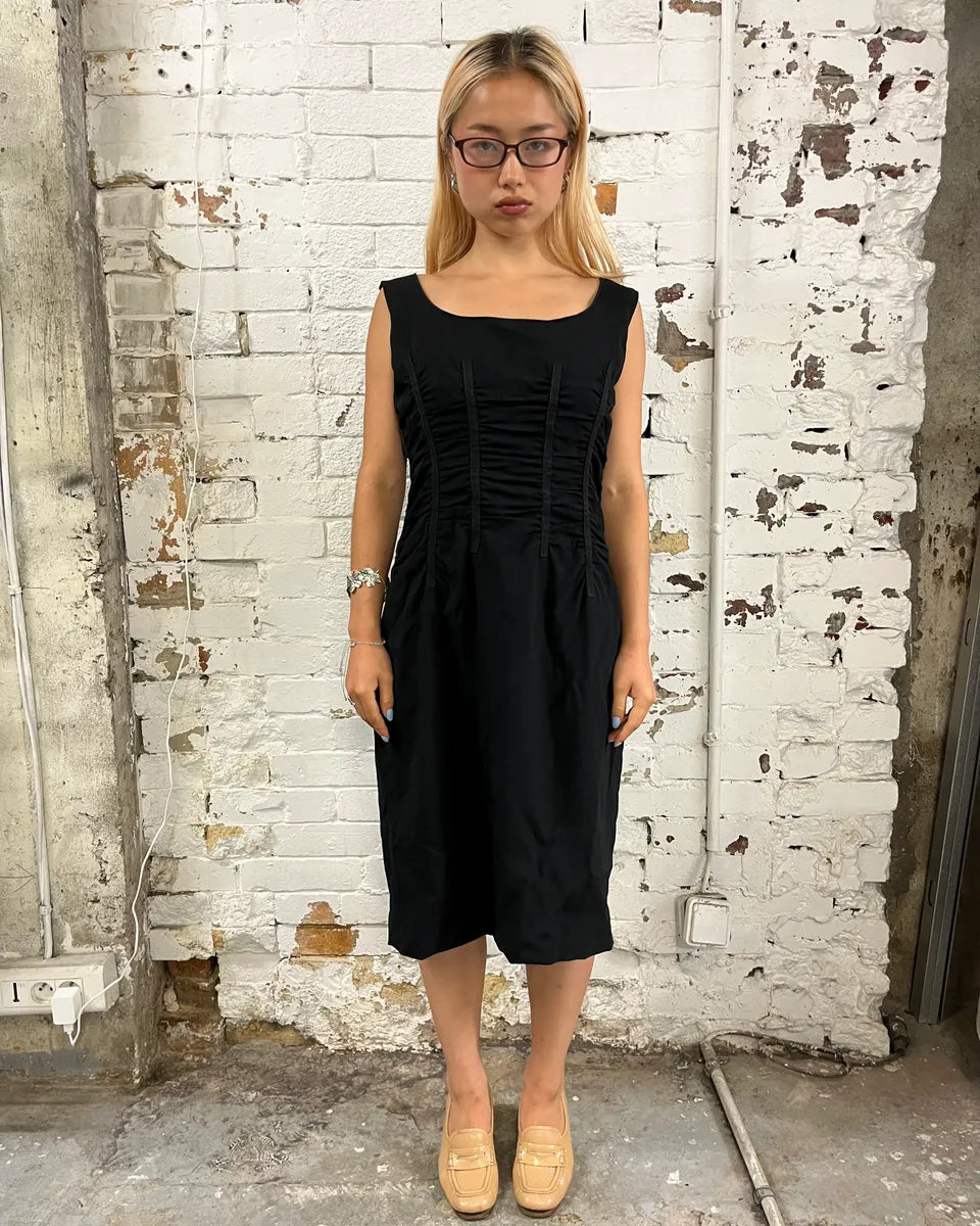 2000s Dolce & Gabbana Leopard Lining Black Dress hPFHsSc 0