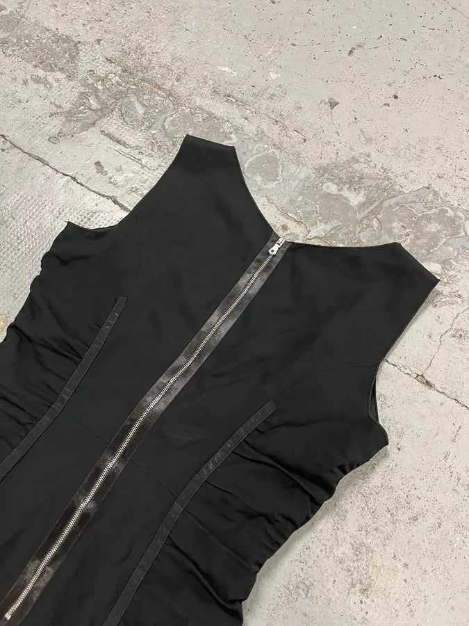 2000s Dolce & Gabbana Leopard Lining Black Dress hPFHsSc 6