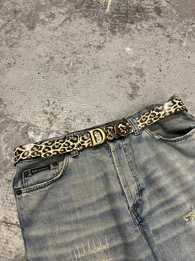 2000s Dolce & Gabbana Leopard Print Leather Belt brUNaKd 0