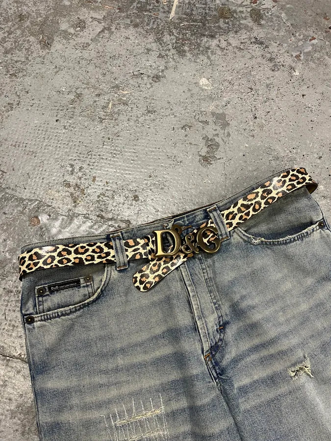 2000s Dolce & Gabbana Leopard Print Leather Belt brUNaKd 2