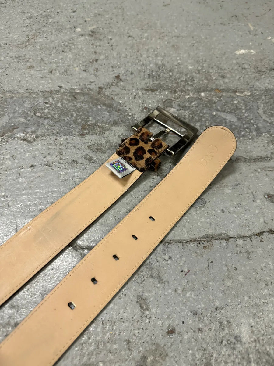 2000s Dolce & Gabbana Leopard Print Pony Hair Leather Belt SuNnliH 4