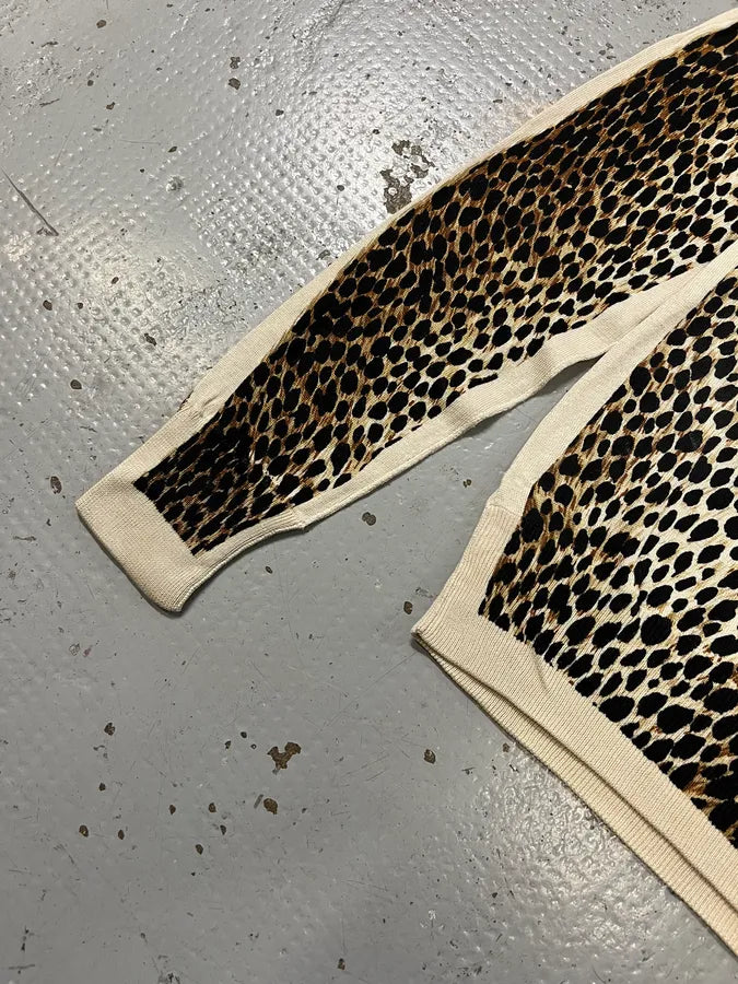 2000s Dolce & Gabbana Leopard Silk Beige Sweater dbaorzi 5