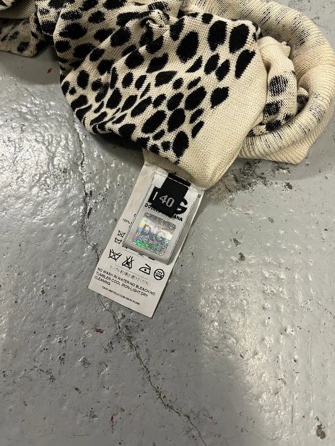 2000s Dolce & Gabbana Leopard Silk Beige Sweater dbaorzi 8