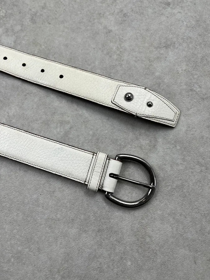 2000s Dolce & Gabbana Leopard White Leather Belt qfSVhKP 4