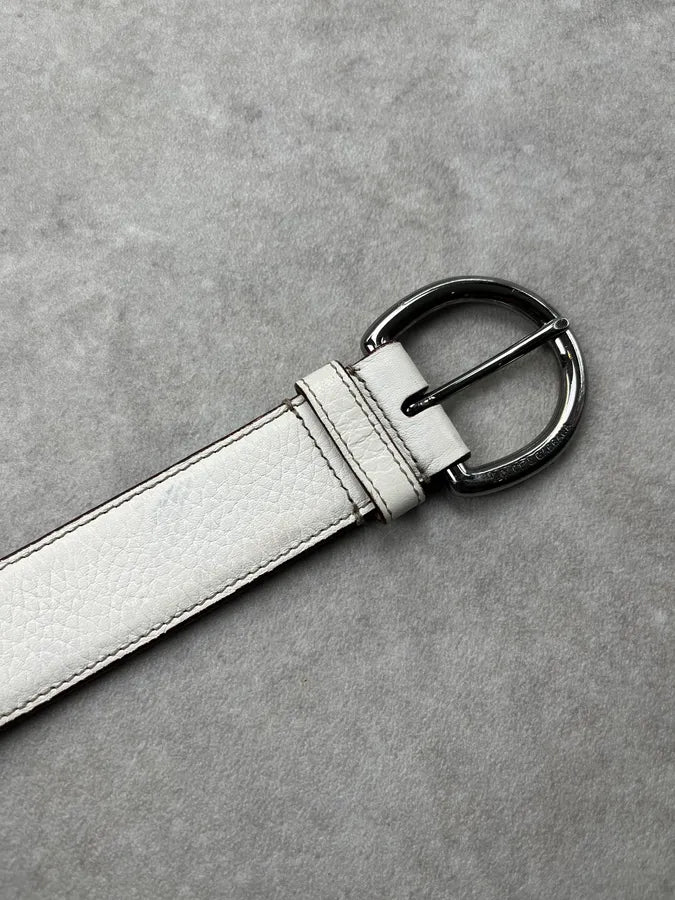 2000s Dolce & Gabbana Leopard White Leather Belt qfSVhKP 5
