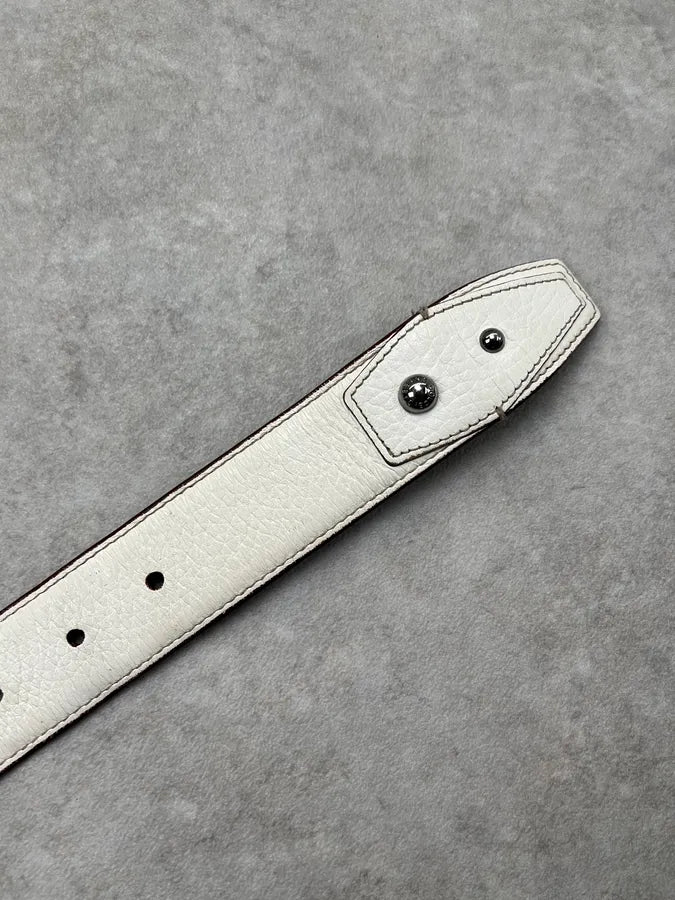 2000s Dolce & Gabbana Leopard White Leather Belt qfSVhKP 6