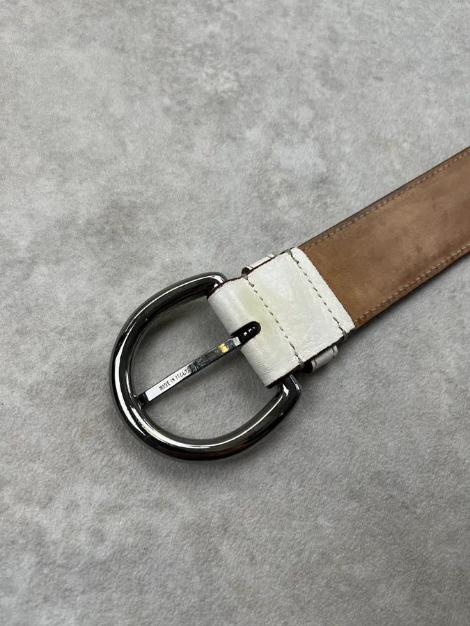 2000s Dolce & Gabbana Leopard White Leather Belt qfSVhKP 7