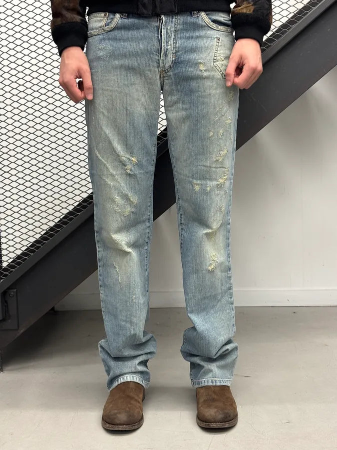 SS2006 Dolce & Gabbana Light Blue Denim Distressed Jeans nJLNJWU 2