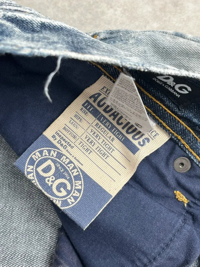 2000s Dolce & Gabbana Light Blue Denim Distressed Jeans TsSFVcc 9