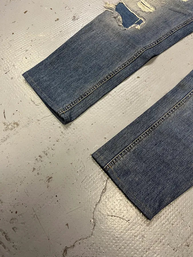 2000s Dolce & Gabbana Light Blue Denim Distressed Jeans gCwvIIV 6