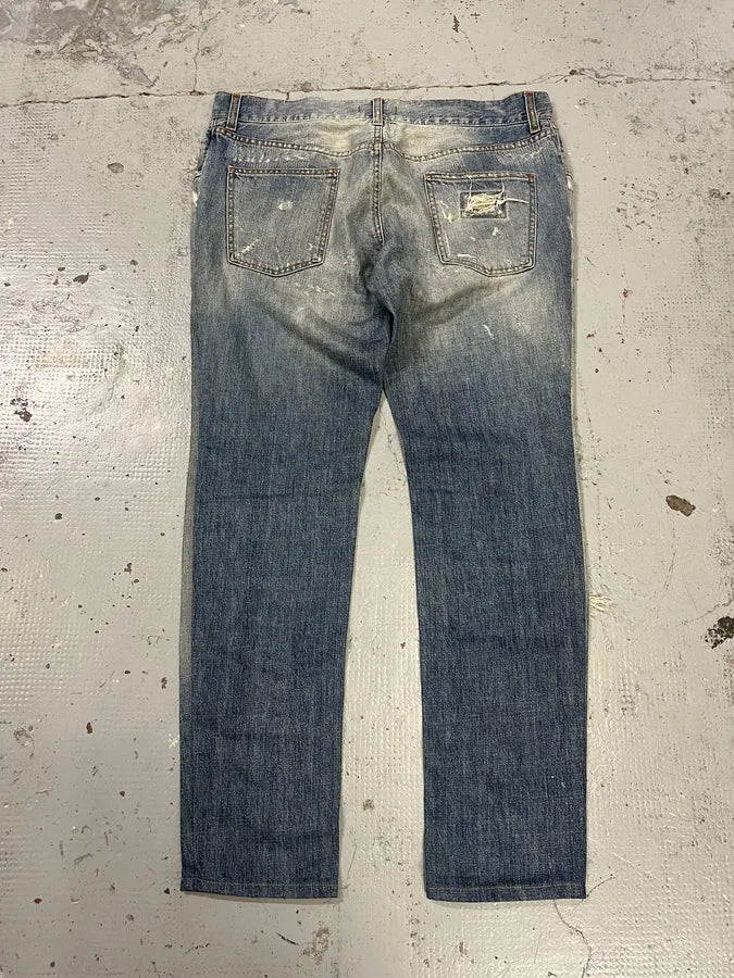 2000s Dolce & Gabbana Light Blue Denim Distressed Jeans gCwvIIV 7