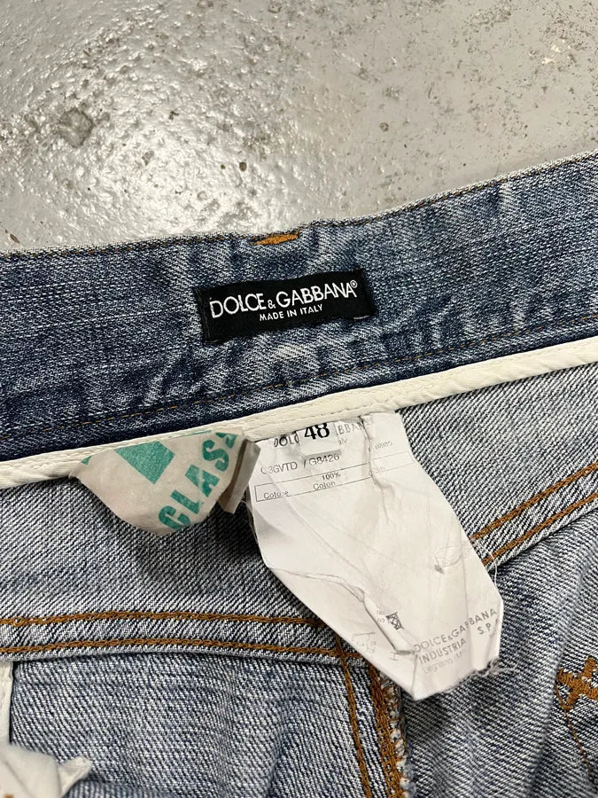2000s Dolce & Gabbana Light Blue Denim Distressed Jeans goRWgYr 12