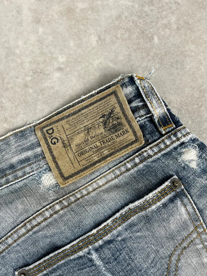 2000s Dolce & Gabbana Light Blue Denim Distressed Jeans TsSFVcc 8