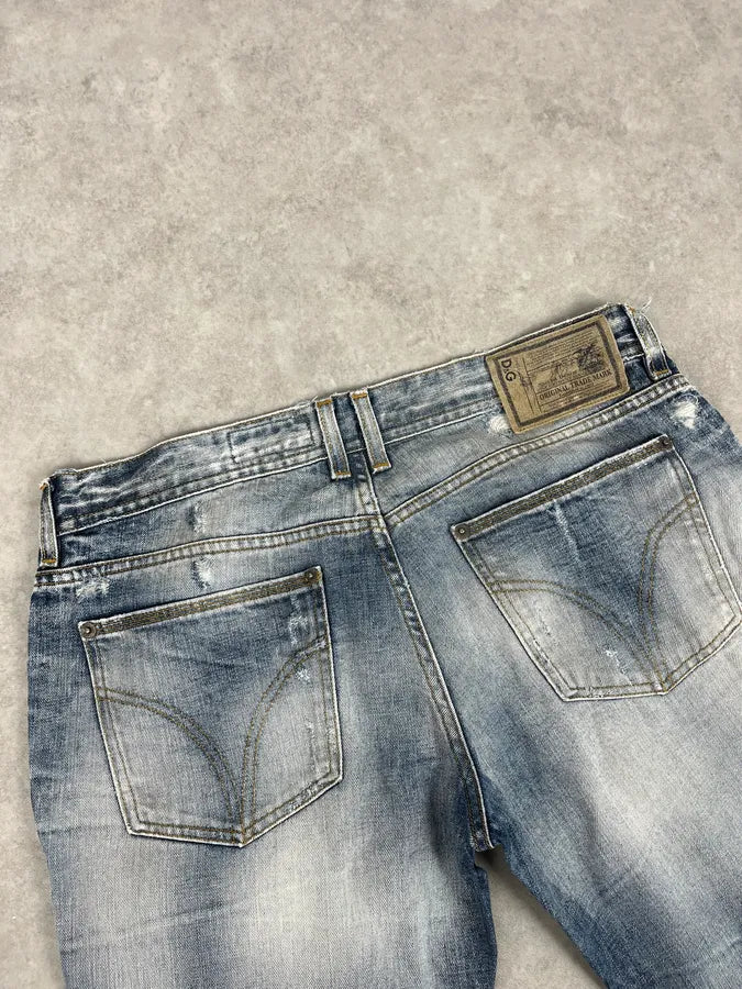 2000s Dolce & Gabbana Light Blue Denim Distressed Jeans TsSFVcc 7