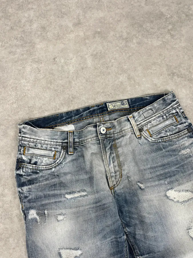 2000s Dolce & Gabbana Light Blue Denim Distressed Jeans TsSFVcc 6