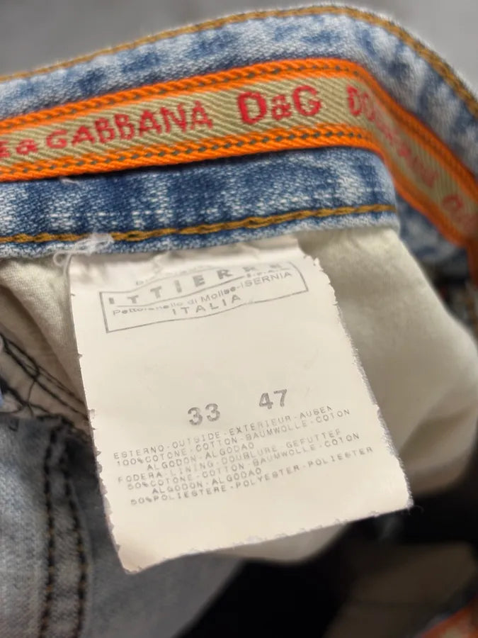 SS2006 Dolce & Gabbana Light Blue Denim Distressed Jeans nAZSMQn 8