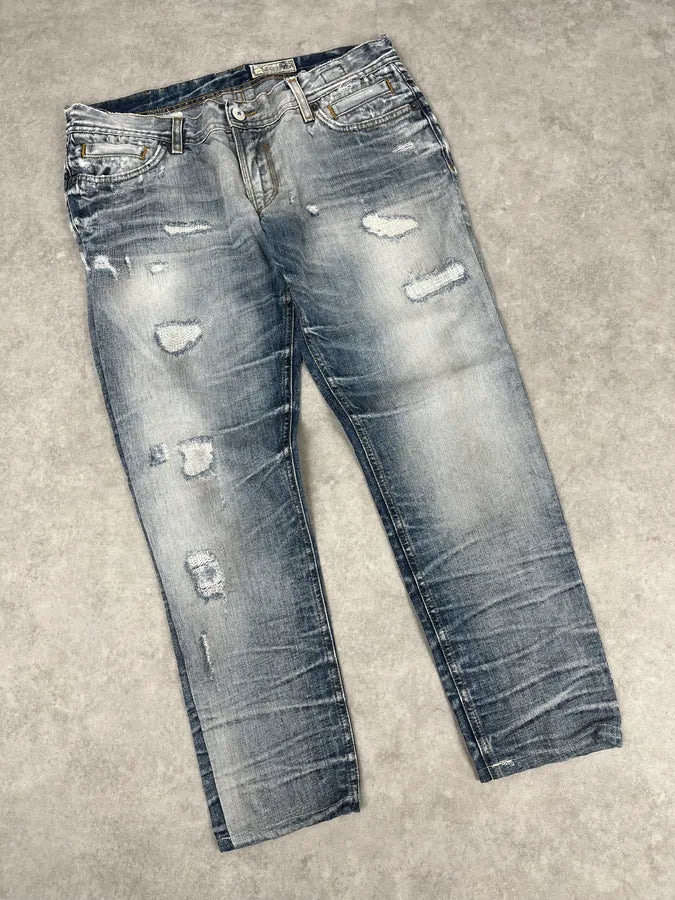 2000s Dolce & Gabbana Light Blue Denim Distressed Jeans TsSFVcc 5
