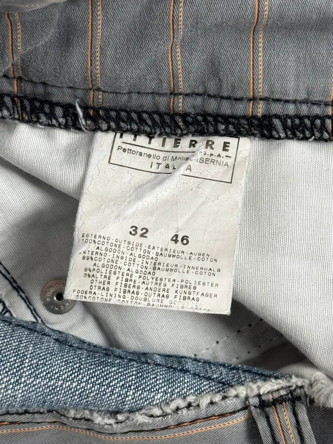 AW2003 Dolce & Gabbana Light Blue Distressed Double Waisted Jeans YKLibMY 9