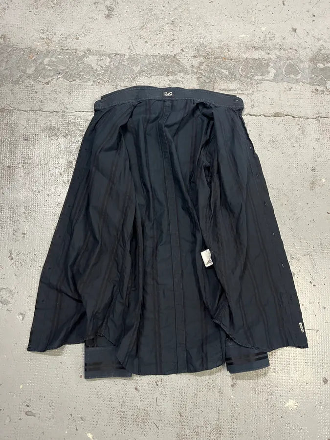 2000s Dolce & Gabbana Lined Mafia Navy Shirt NFWmDhs 7