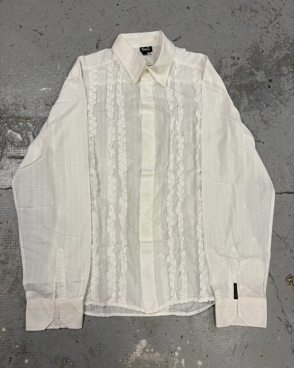 2000s Dolce & Gabbana Lines White Shirt (M/L) yhIbjeo 0