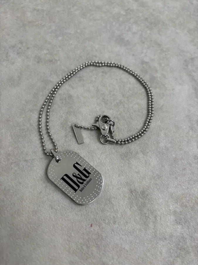 2000s Dolce & Gabbana Logo Dog Tag Necklace eUmlmtO 3