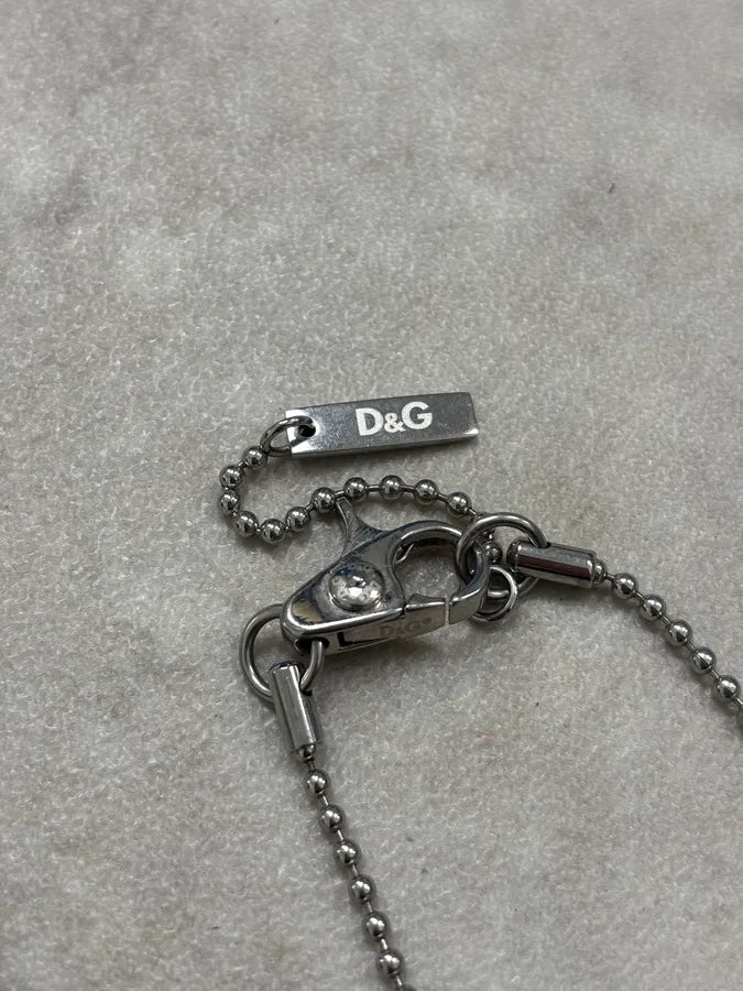 2000s Dolce & Gabbana Logo Dog Tag Necklace eUmlmtO 6